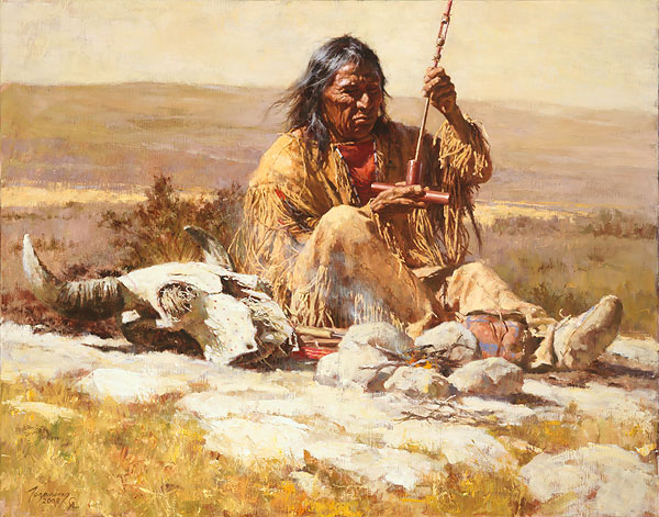 HOWARD TERPNING 28X22 Secondary Market Art: "SEEKING WISDOM GCNV"
