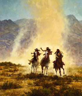 HOWARD TERPNING 30X37 Secondary Market Art: "CHASED BY DEVIL GCNV"