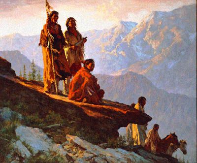 HOWARD TERPNING 31X26 Secondary Market Art: "WITH MOTHER EARTH"