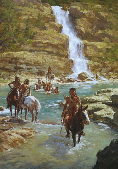 HOWARD TERPNING 32X46 Secondary Market Art: "VANISHING PONY TR CNV"