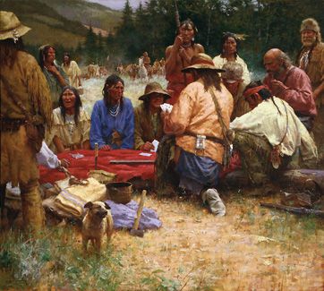 HOWARD TERPNING 45X40 Secondary Market Art: "FRIENDLY GAME GCNV"