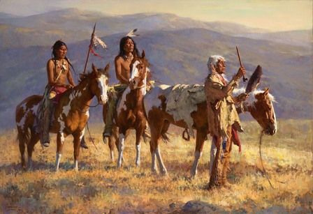 HOWARD TERPNING 48X33 Secondary Market Art: "GRANDFATHER PRAYS GCNV"