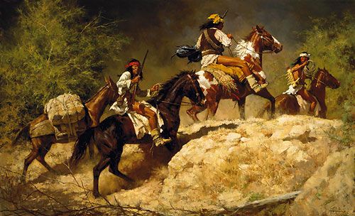 HOWARD TERPNING 51X31 Secondary Market Art: "CAPTURED CROOKS GCNV"