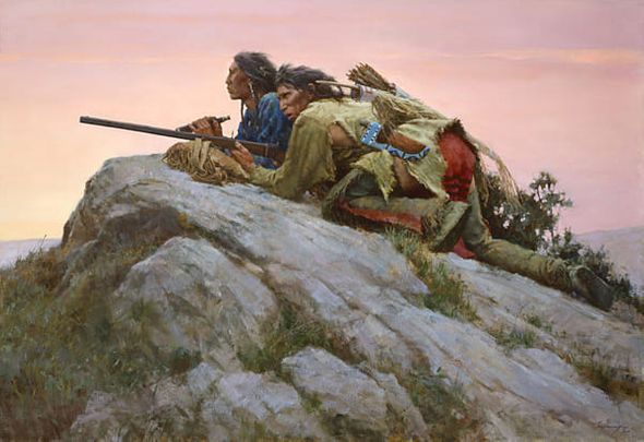 HOWARD TERPNING 51X35 Secondary Market Art: "SHARPSHOOTERS APGCNV"