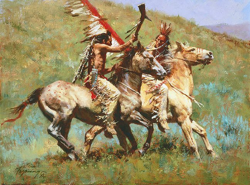 Howard Terpning Artist Signed Limited Edition Canvas Giclee:"Tribal Warfare"