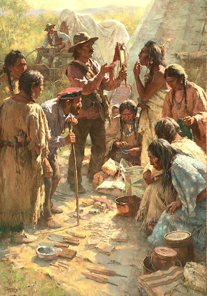 Howard Terpning Artist Signed Matching Numbered Limited Edition Canvas Giclee and Book:"Tribute to the Plains People - The Collector's Edition"