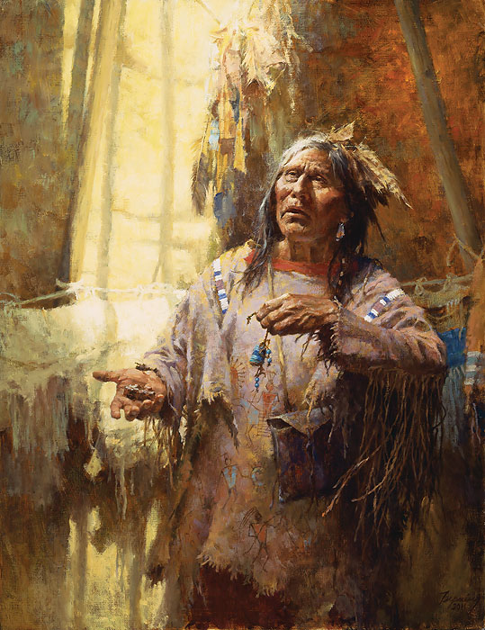Howard Terpning Hand Signed and Numbered Limited Edition Canvas:"Calling the Buffalo"