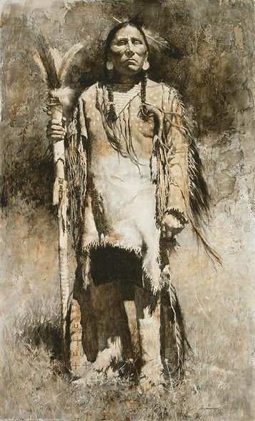 Howard Terpning Hand Signed and Numbered Limted Edition Giclée on Paper: "Council Mediator"