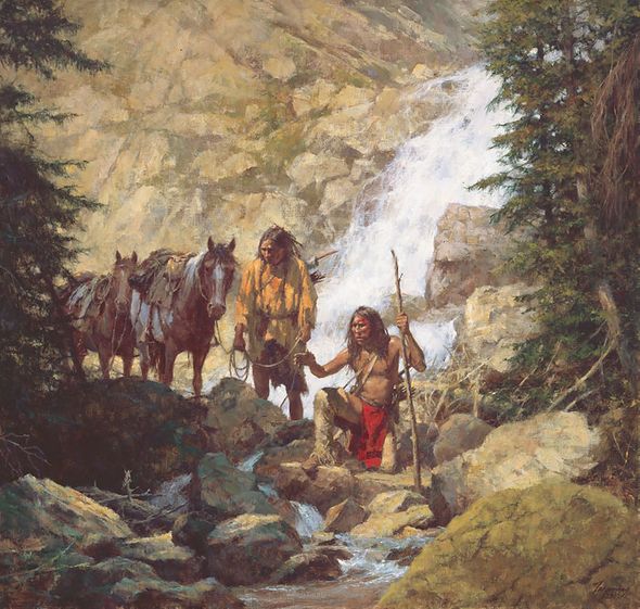 Howard Terpning Hand Signed and Numbered Limted Edition Giclee Canvas:"The Trackers"