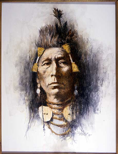 Howard Terpning Portrait Series Limited Edition Canvas Giclee (July 2020 Release):Crow Brave