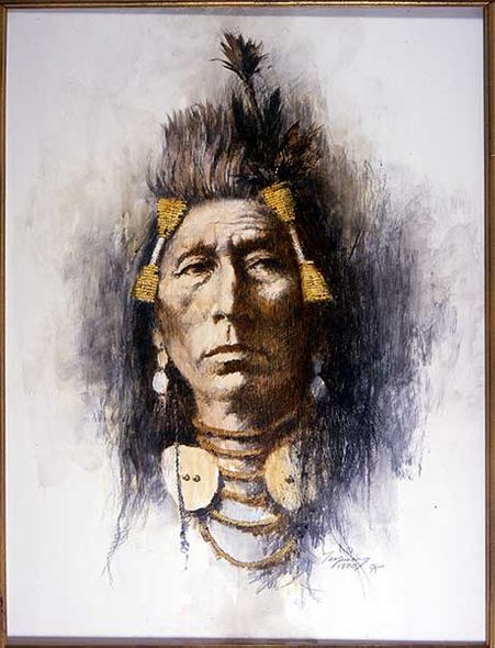 Howard Terpning Portrait Series Limited Edition Canvas Giclee (July 2020 Release):Crow Brave
