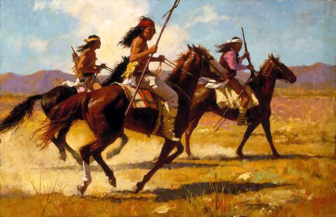 Howard Terpning Handsigned and Numbered Limited Edition Giclee on Canvas:"Light Cavalry"