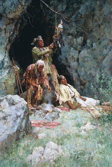 Howard Terpning Hand Signed and Numbered Limited Edition Print:"The Healing Power of the Raven"