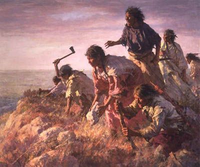 HOWARD TERPNING  Secondary Market Art: "DIGGING IN SAPPA CREEK"