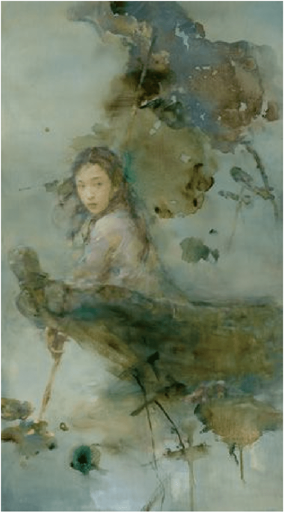 Hu Jun Di Artist Signed Limited Edition Serigraph on paper:"The Chase"