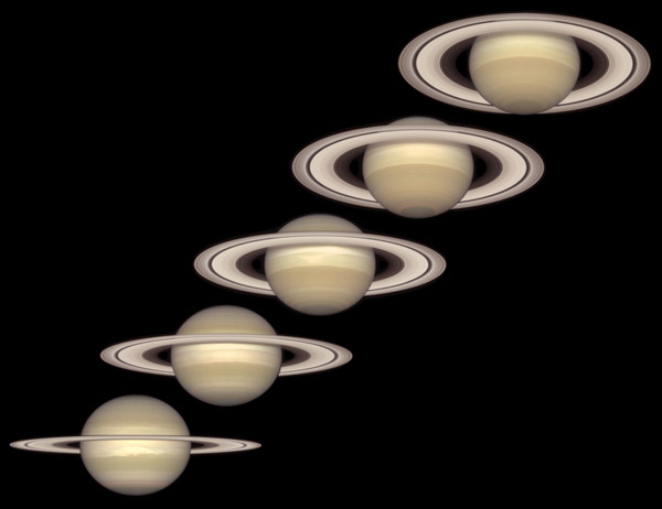 Hubble Telescope Open Edition Museum Wrapped Canvas Giclee:"Saturn From 1996 to 2000"