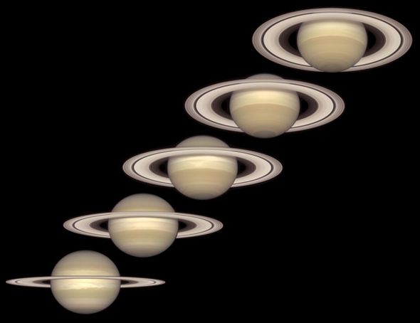Hubble Telescope Open Edition Museum Wrapped Canvas Giclee:"Saturn From 1996 to 2000"