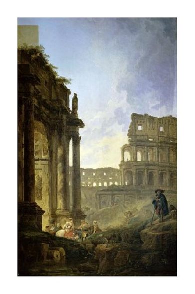 Hubert Robert Fine Art Open Edition Gicl&eacute;e:"Landscape of Italy"