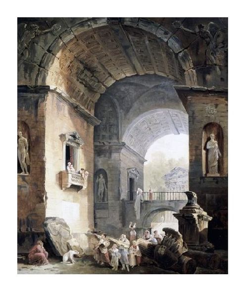 Hubert Robert Fine Art Open Edition Gicl&eacute;e:"Musicians"