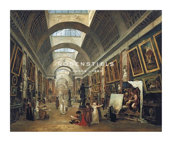 Hubert Robert Hand Numbered Limited Edition Print on Paper :"View of the Grand Gallery of the Louvre, 1796"