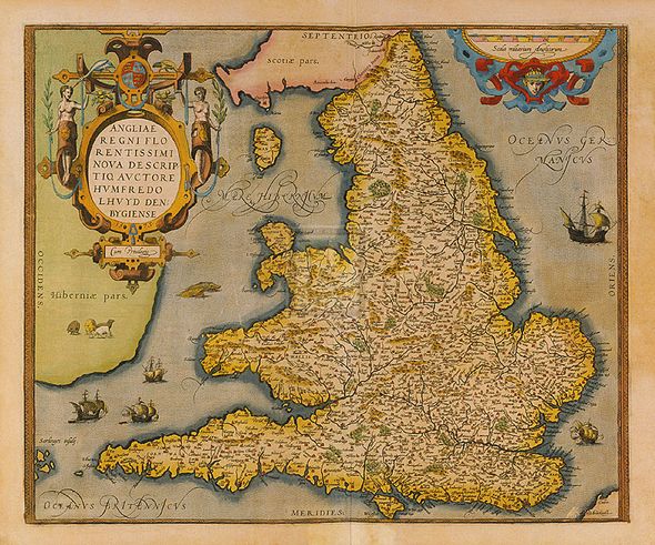 Humphrey Lhuyd Hand Numbered Limited Edition Print on Paper :"Angliae Regni Florentissimi Nova Descriptio, 1573"