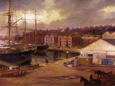 Ian Hansen Handsigned and Numbered Limited Edition Giclee on Canvas:"Circular Quay East "