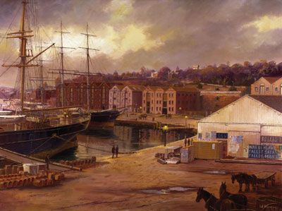Ian Hansen Handsigned and Numbered Limited Edition Giclee on Canvas:"Circular Quay East "