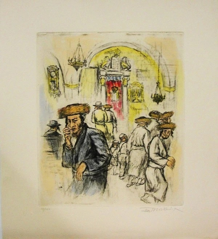 Ira Moskowitz Artist Signed Limited Edition Etching on Paper: "TURNING AWAY" Ira Moskowitz Artist Signed Limited Edition Etching on Paper: "TURNING AWAY"