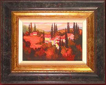 Irene Sheri Handsigned and Numbered Framed Limited Edition Giclee on Canvas:"The Last Rays of the Sun"