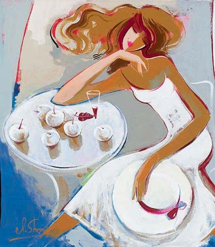 Irene Sheri Handsigned and Numbered Limited Edition Embellished Giclee on Canvas:"Summer Dreams"