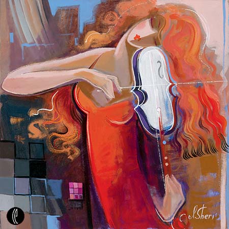 Irene Sheri Handsigned & Numbered Limited Edition Giclee on Canvas:"Harmonious Thoughts"