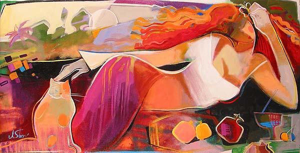 Irene Sheri Handsigned & Numbered Limited Edition Giclee on Canvas:"Red Summer"