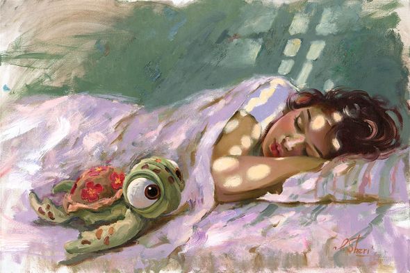 Irene Sheri Signed and Numbered Limited Edition Hand-Embellished on Hand-Textured Canvas:"Dreaming of the Reef"