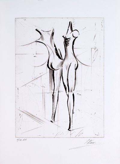 Isaac Kahn Hand Signed and Numbered Limited Edition Etchings: "Pas de Deux"