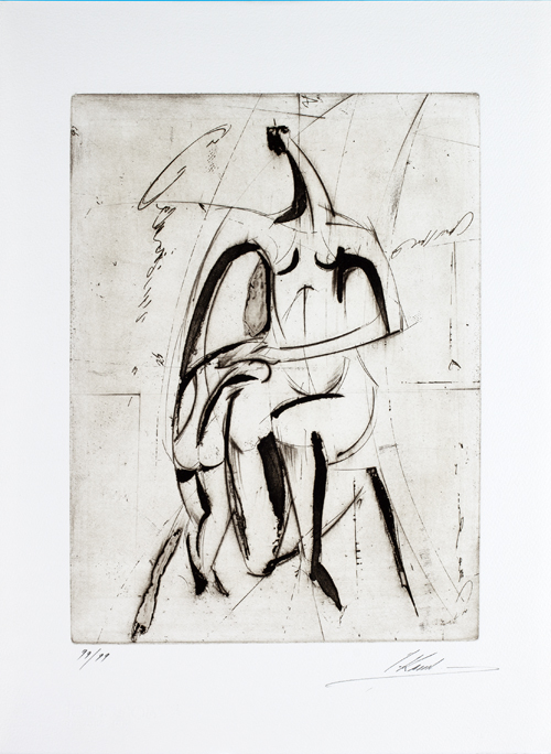 Isaac Kahn Hand Signed and Numbered Limited Edition Etchings: "Togetherness"