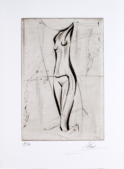 Isaac Kahn Hand Signed and Numbered Limited Edition Etchings: "Torso #2"