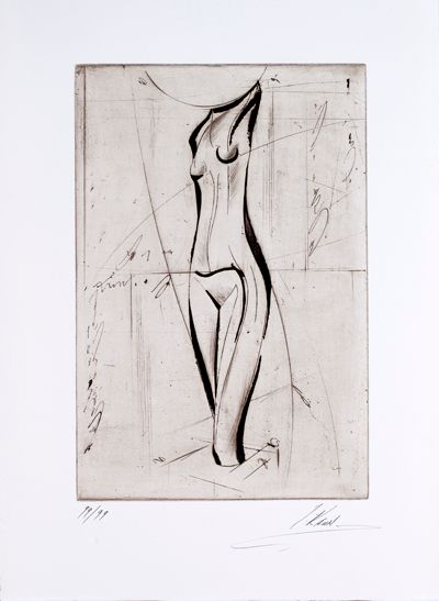Isaac Kahn Hand Signed and Numbered Limited Edition Etchings: "Torso #2"