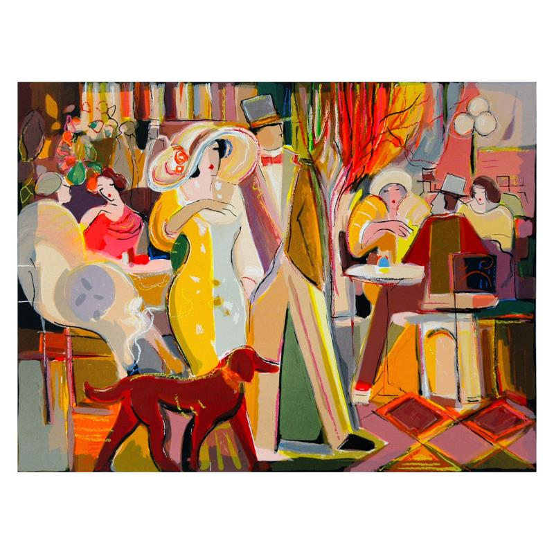 Isaac Maimon Limited Edition 17 x 13 Serigraph on Paper:"Romantic Evening"