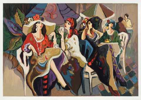 Isaac Maimon Limited Edition Serigraph:"Cafe Parasol"