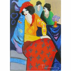 Itzchak Tarkay Artist Signed Serigraph on Paper:"Blue Mood"