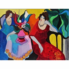 Itzchak Tarkay Framed Artist Signed Limited Edition Serigraph:"Tranquility"