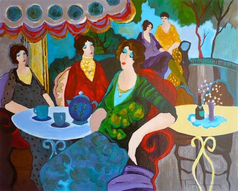 *Itzchak Tarkay Hand Signed and Numbered Serigraph:"Morning Tea"