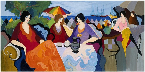 Itzchak Tarkay Hand Signed Artist Proof Serigraph Print: "HOLIDAY IN CANNES" Itzchak Tarkay Hand Signed Artist Proof Serigraph Print: "HOLIDAY IN CANNES"