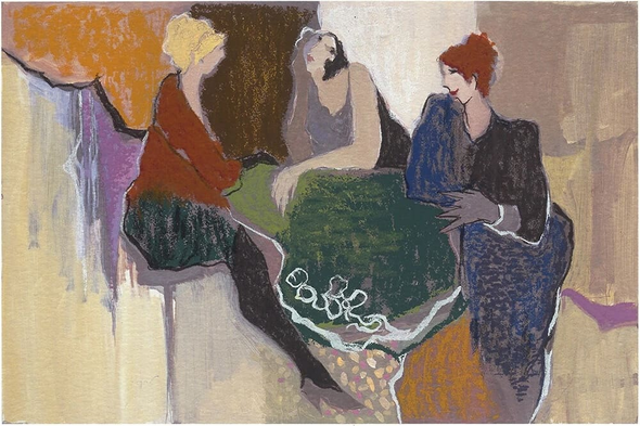 Itzchak Tarkay Hand Signed Artist Proof Serigraph Print: "TRES CHIC"