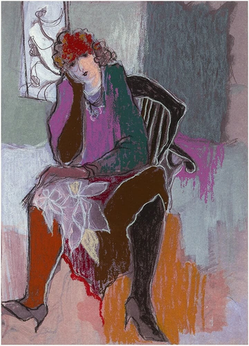 Itzchak Tarkay Hand Signed Artist Proof Serigraph Print: "WAITING FOR A FRIEND"