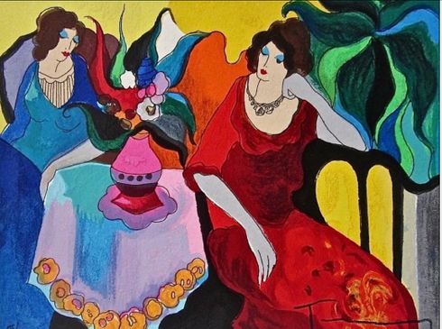 Itzchak Tarkay Framed Artist Signed Limited Edition Serigraph:"Tranquility"