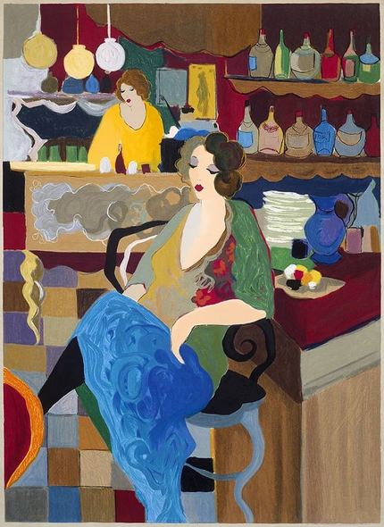 ITZCHAK TARKAY Hand Signed Limited Edition Serigraph Print: "CAFE SELECT"