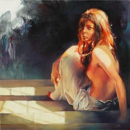 Ivan Alifan Hand Signed and Numbered Limited Edition Artist Embellished Canvas Giclee: "Catching The Sun"