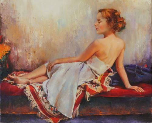 Ivan Alifan Hand Signed and Numbered Limited Edition Artist Embellished Canvas Giclee: "Day Dreamer"