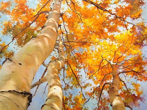 Ivan Alifan Hand Signed and Numbered Limited Edition Artist Embellished Canvas Giclee: "Leaning Tower of Autumn"